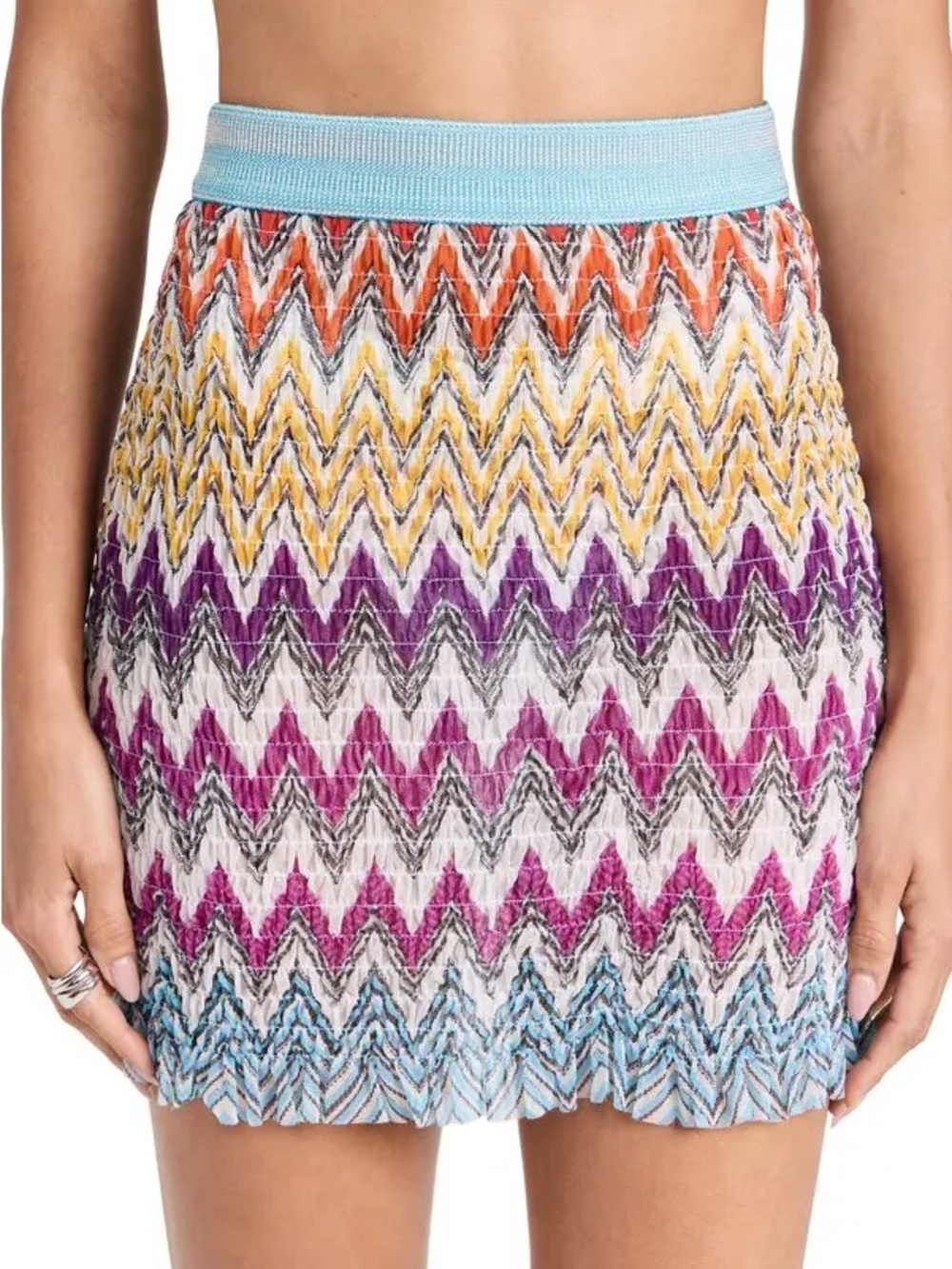 Missoni zig zag shirred mini skirt